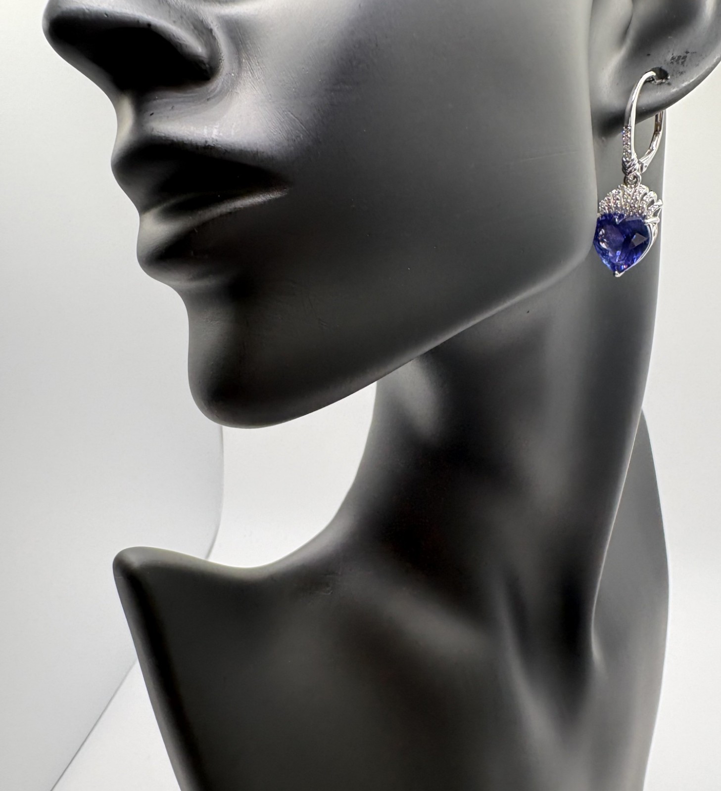 Tanzanite Earrings (5.81 ) Karat each and 18 Karat white gold earrings