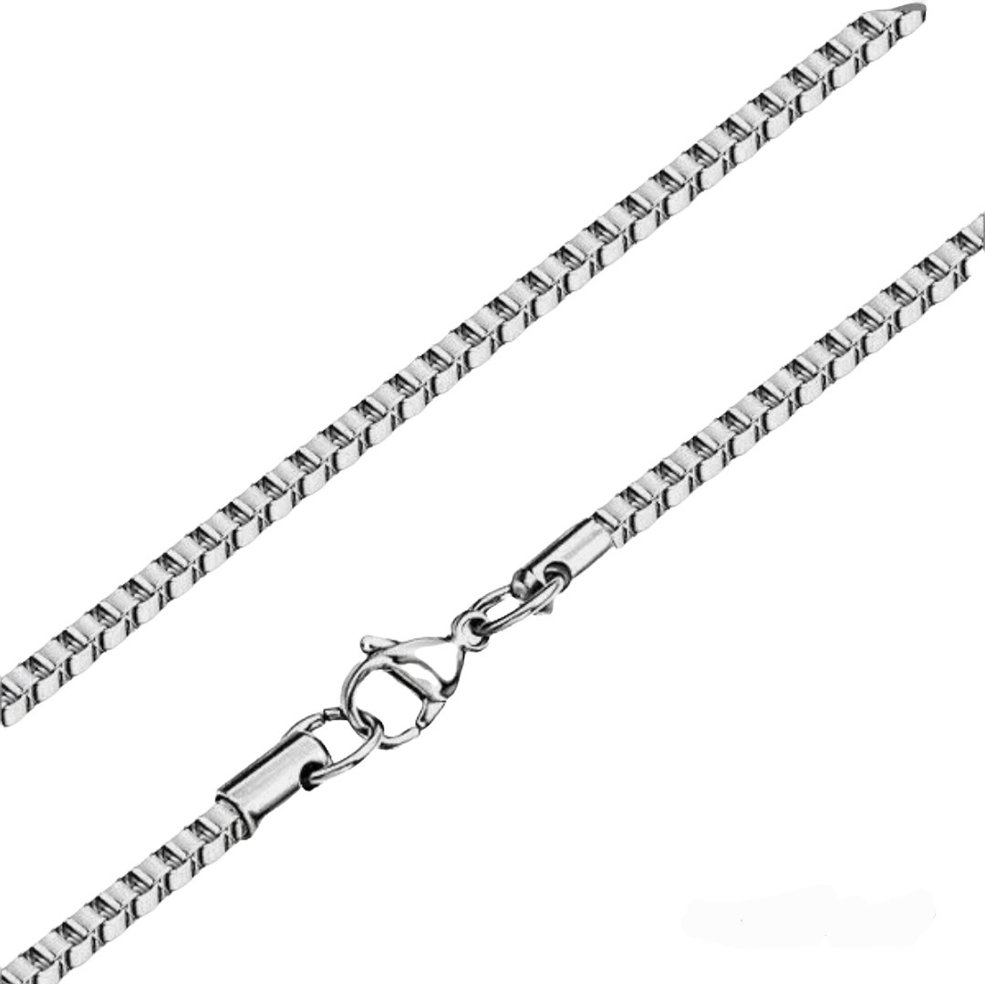 Stainless Steel Box Chain Necklace Unisex, Hip Hop Jewelry Women Men