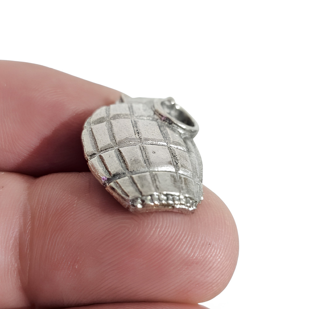 Hand Grenade Pin Badge English Pewter Military Army Collectors Brooch Gift 25mm