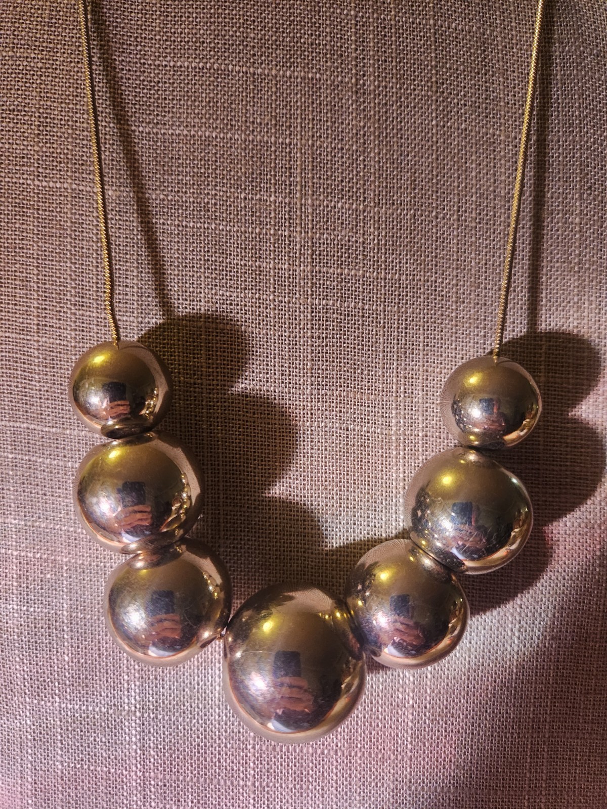 Express Chunky Gold Tone Chain With Large Balls