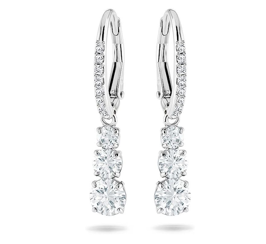 Swarovski Attract Trilogy Hoop White Rhodium Plated Earrings 5416155