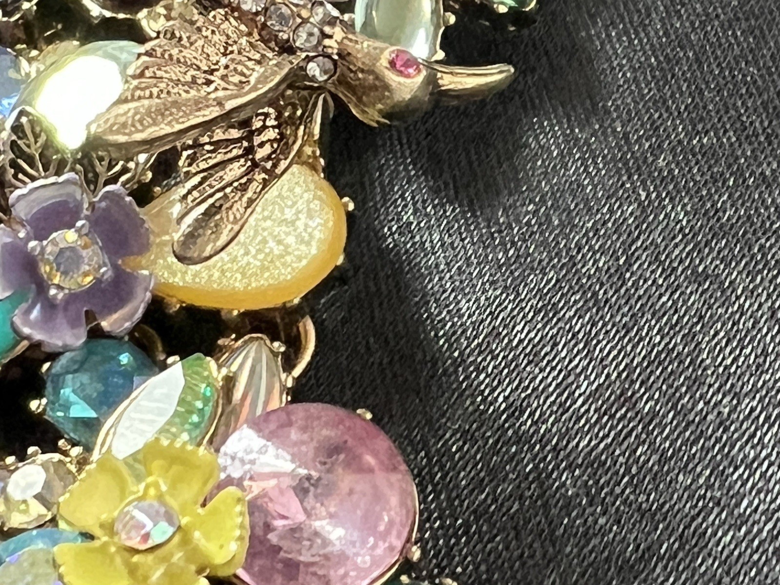 Betsey Johnson Spring Ahead Hummingbird statement necklace — circa 2011