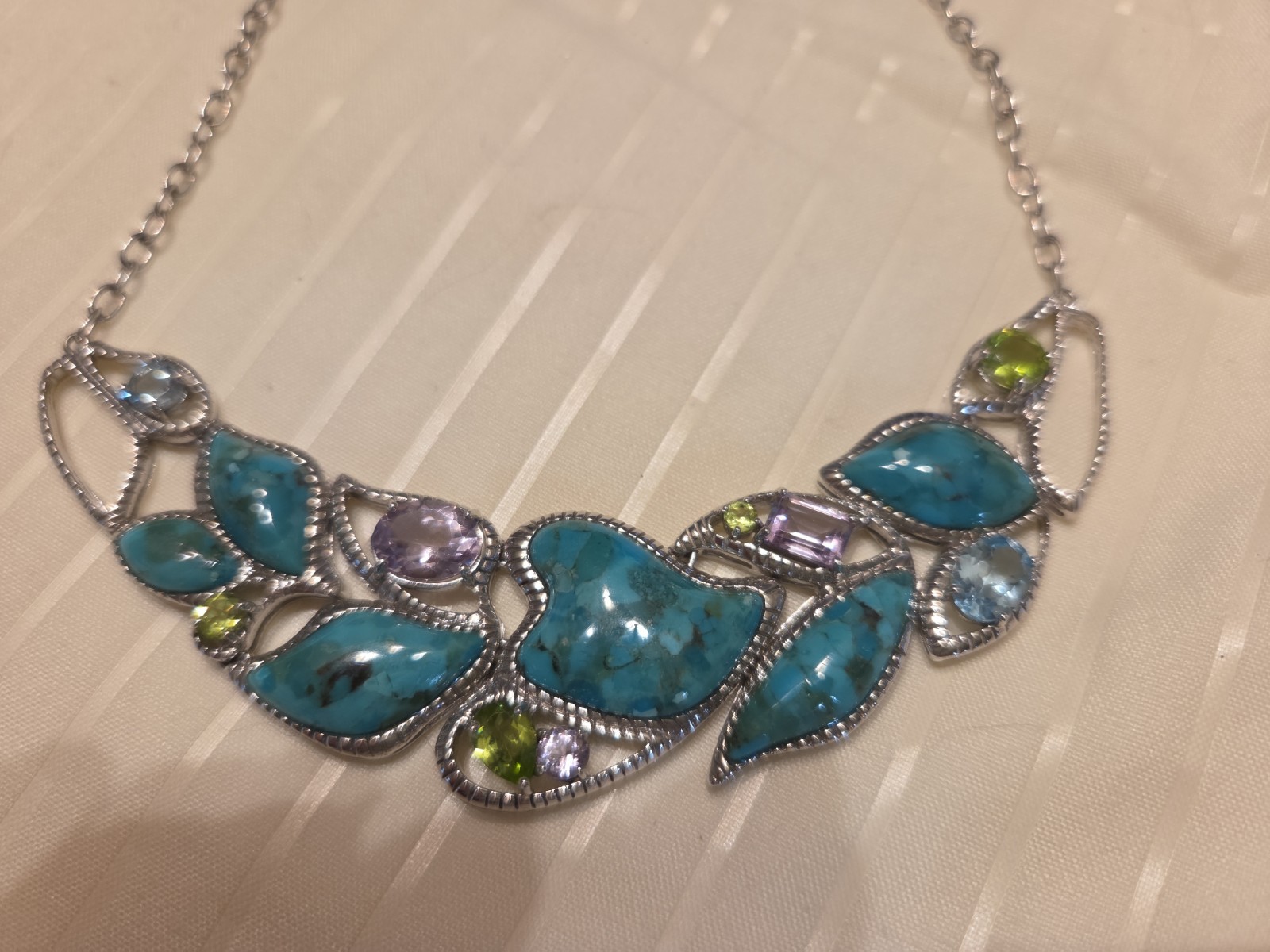 Turquoise And Gemstone Statement Necklace