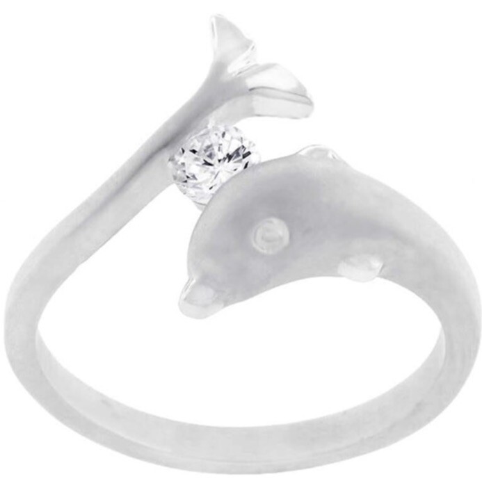 ✨Round 0.30ct White Topaz Dolphin Tension Set Ring✨ Size 8✨