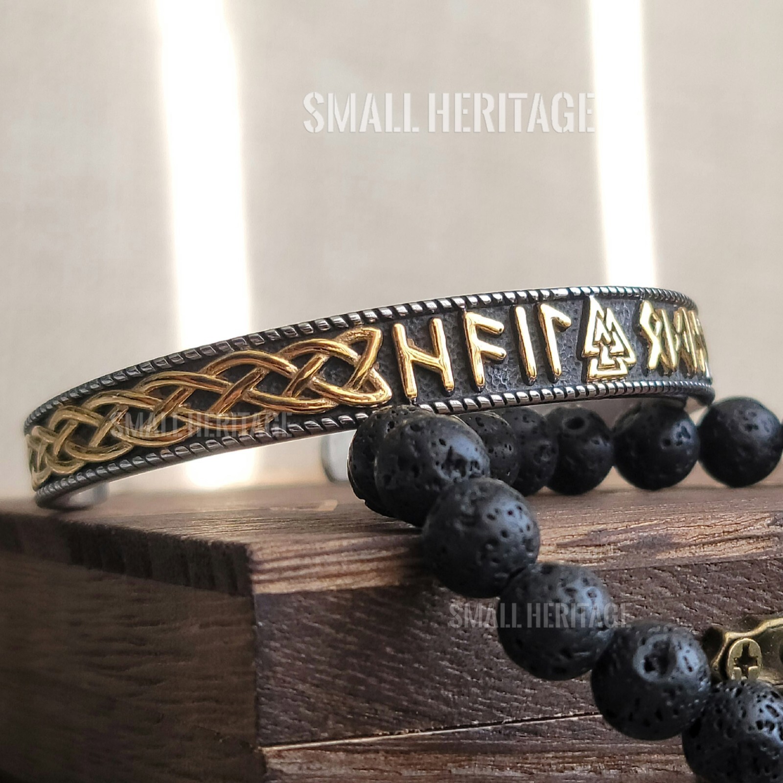 Stainless Steel Viking Cuff Norse Bracelets Celtic Bangle Viking Gift Box Odin