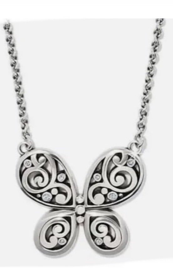 Brighton Contempo Butterfly Necklace Silver NEW NWT MRSP 78.00