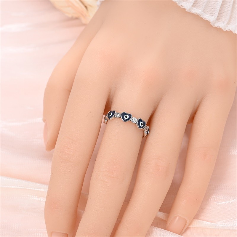 KUNSIR 925 Sterling Silver Evil Eye Rings For Women – Elegant Rings 5A CZ Dainty