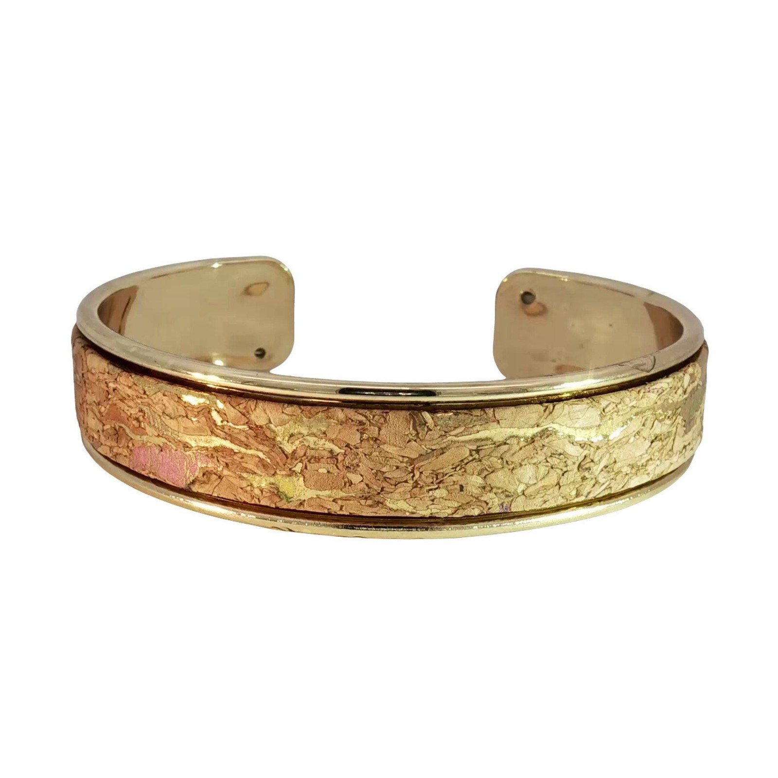 Handmade Natural Cork Bracelet – Skinny Metallic Cuff Jewelry from Portugal