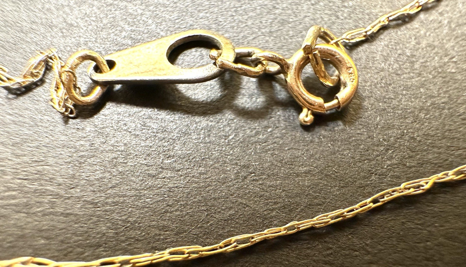 Vintage 18k Gold Hand Charm Pendant Necklace Marquise cut Sapphire and Diamonds