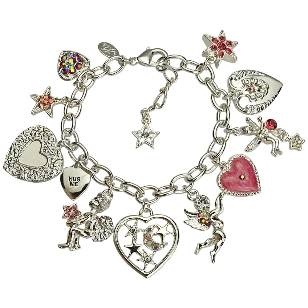 Kirks Folly Hearts Desire Angel Charm Bracelet (Sterling Silvertone)