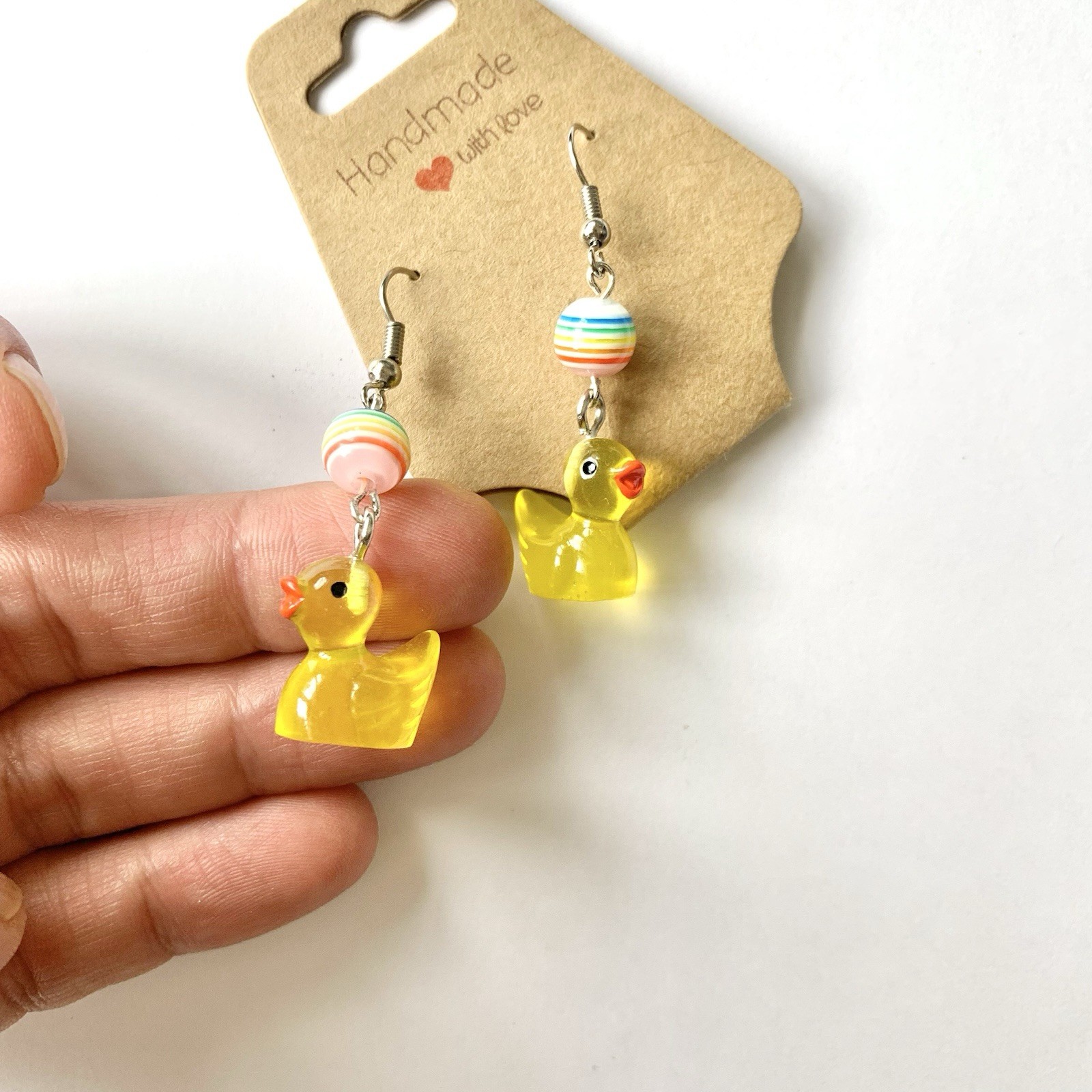NEW Yellow Duck Dangle Earrings