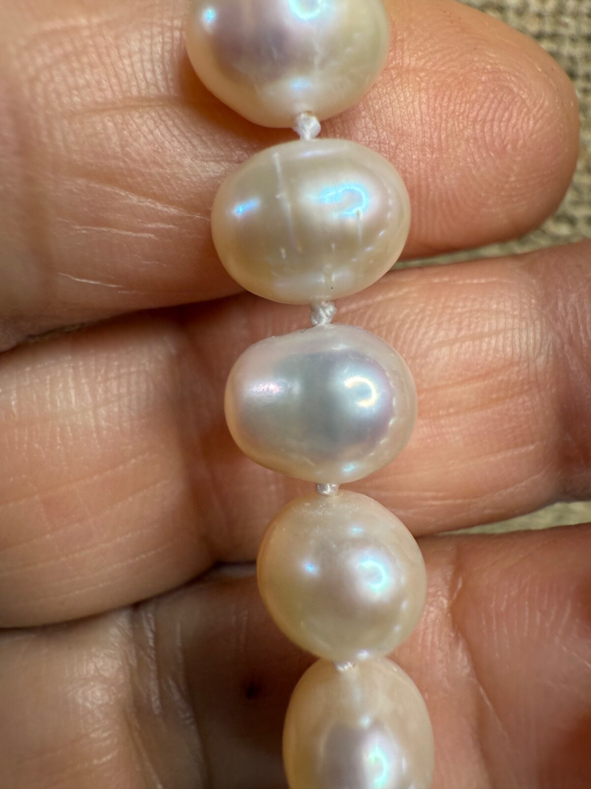 Elegant Hand-Knotted Freshwater Pearl Tassel Necklace 8.6mm 100g Rhinestone Cap