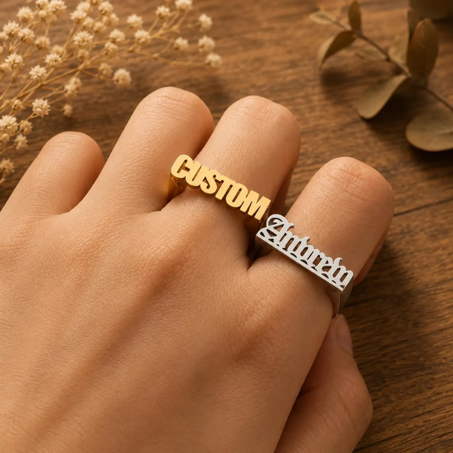 Custom Name Ring for Women Personalized Name Handmade Ring Jewelry Gift