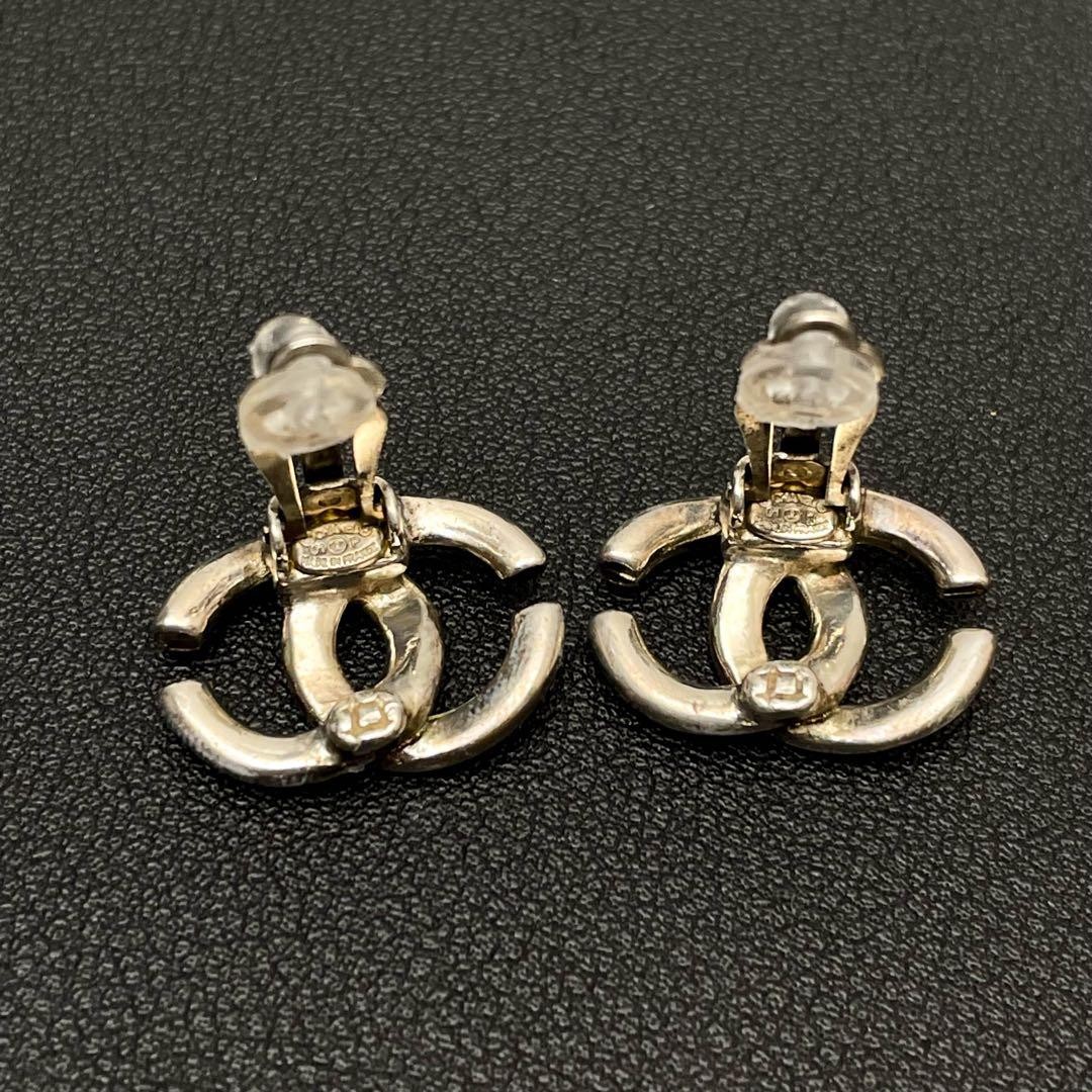 Chanel Coco Mark Earrings 01P Silver Twist Icon Coco Women’s Jewelry Accessories