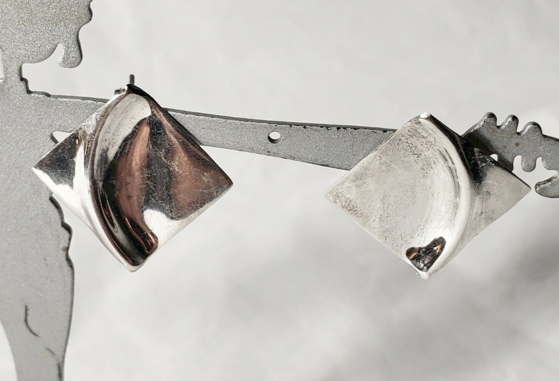 92.5 sterling silver stud or post earrings, contemporary design