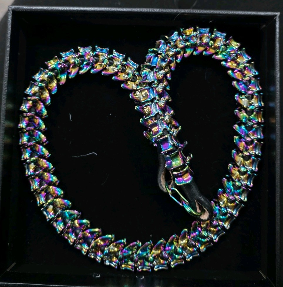 CHIC CHOK Multicolor Dragon Bone Choker – Chain Necklace Fashion Jewelry 20″ NEW
