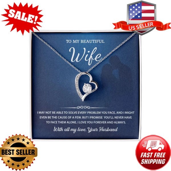 Wife Beautiful Gift From Husband Silver Heart Pendant Necklace & Gift Box