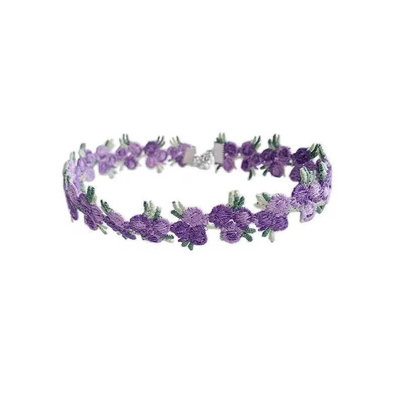 Trend Sweet Flowers Lace Necklace Choker for Women Girls Good Quality Embroidery