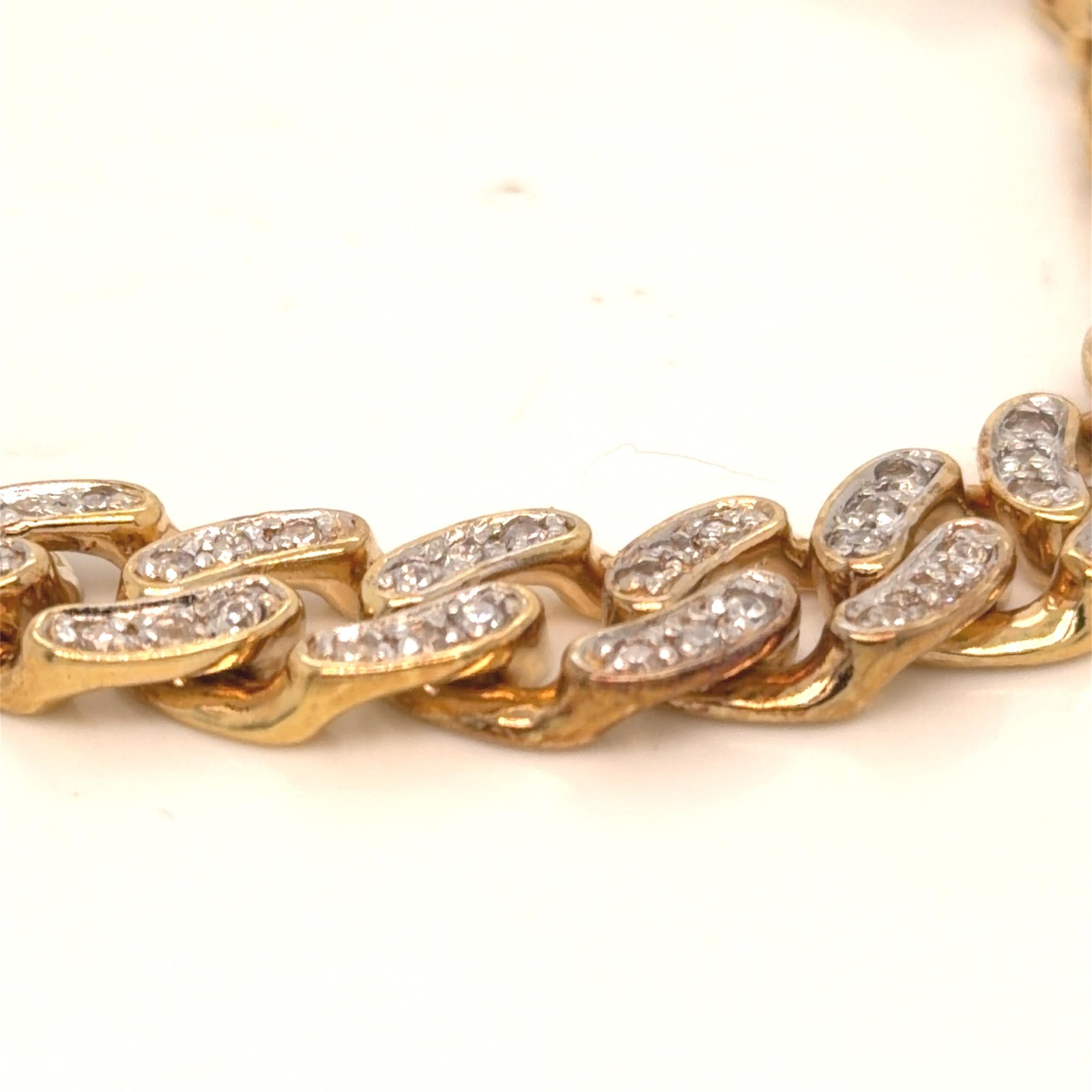 Miami Cuban Link Bracelet – 14K Gold plated over 925 Sterling Silver CZ studded