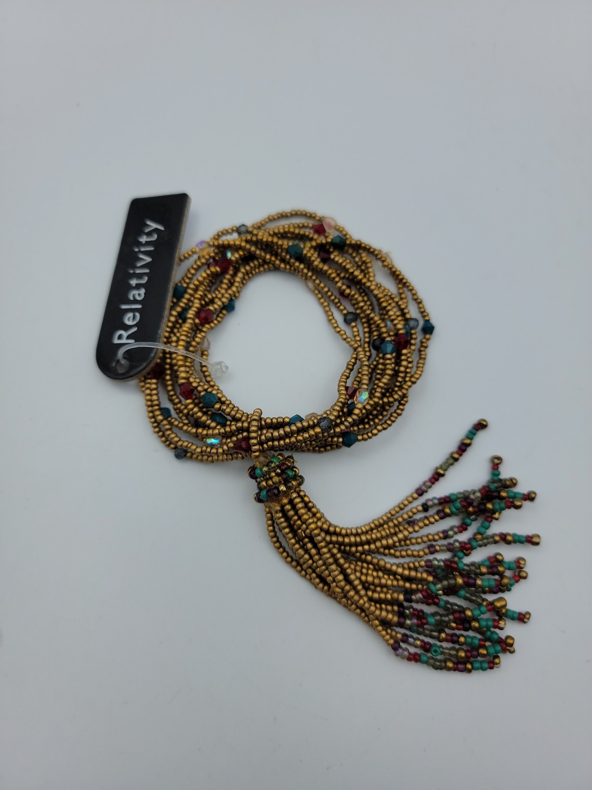 Relativity Multi Strands Beaded Tassel Bracelet 6.75″