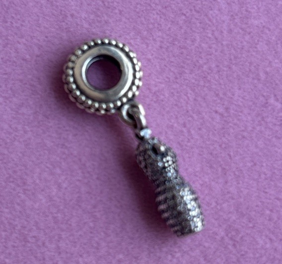 Pandora Dazzling Dress Dangle Charm #792062CZ~ S925 ALE