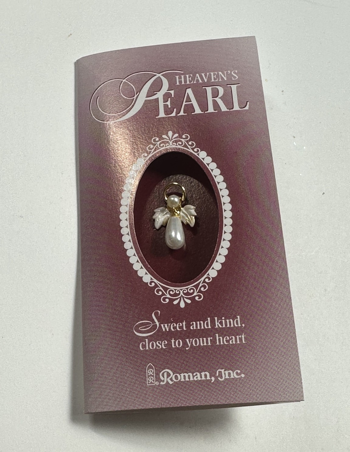 Heaven’s Pearl Angel Pendant Necklace by Roman Inc. – New on Card