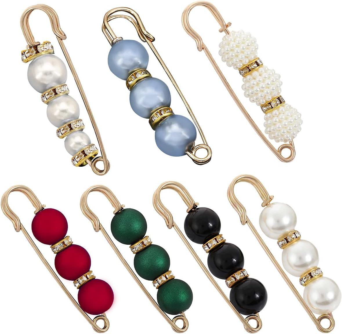7 Pcs Fashion Brooch Pins Sweater Shawl Pins for Women Girls Clothing Dresses De