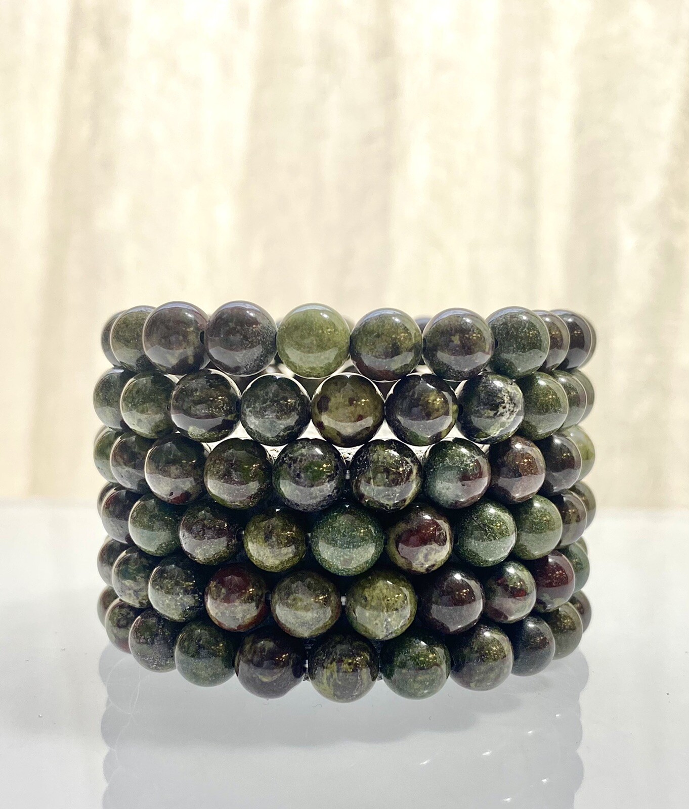 Wholesale Lot 6 Pcs Natural Dragon Blood Stone 8mm 7.5” Crystal Stretch Bracelet