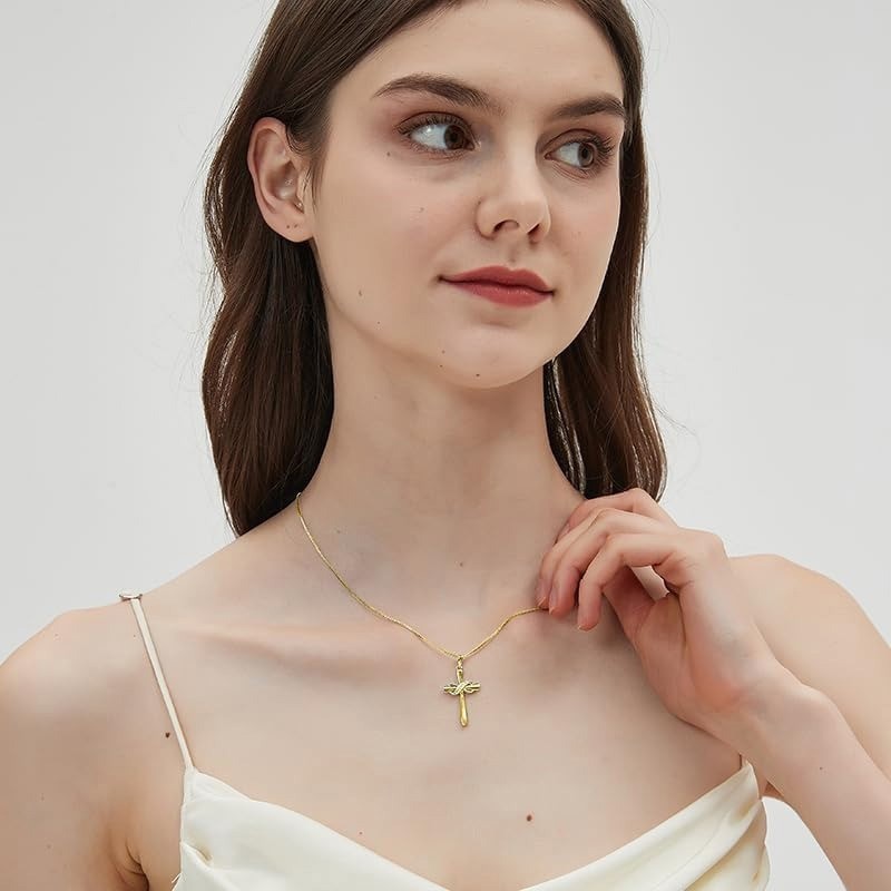 Sterling Silver Infinity Cross Necklace Adjustable Religious Jewelry Gift Women