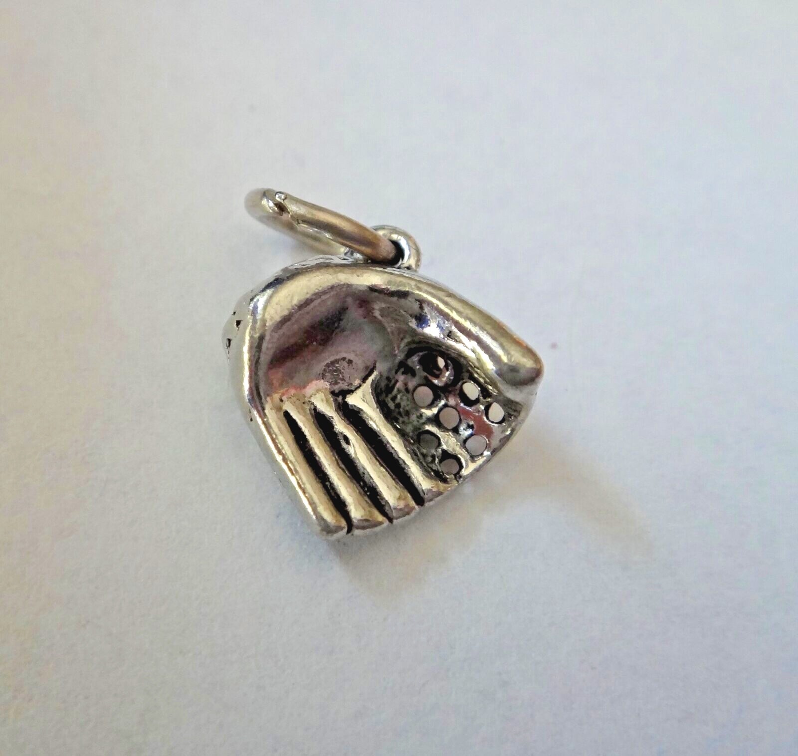Silver Pewter 3D 10x10x5mm Baseball Softball Glove Charm!