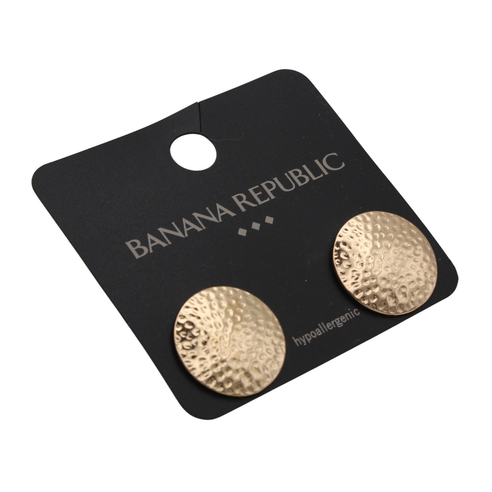 Banana Republic Post Back Hammered Gold Disc Earrings #BRE69