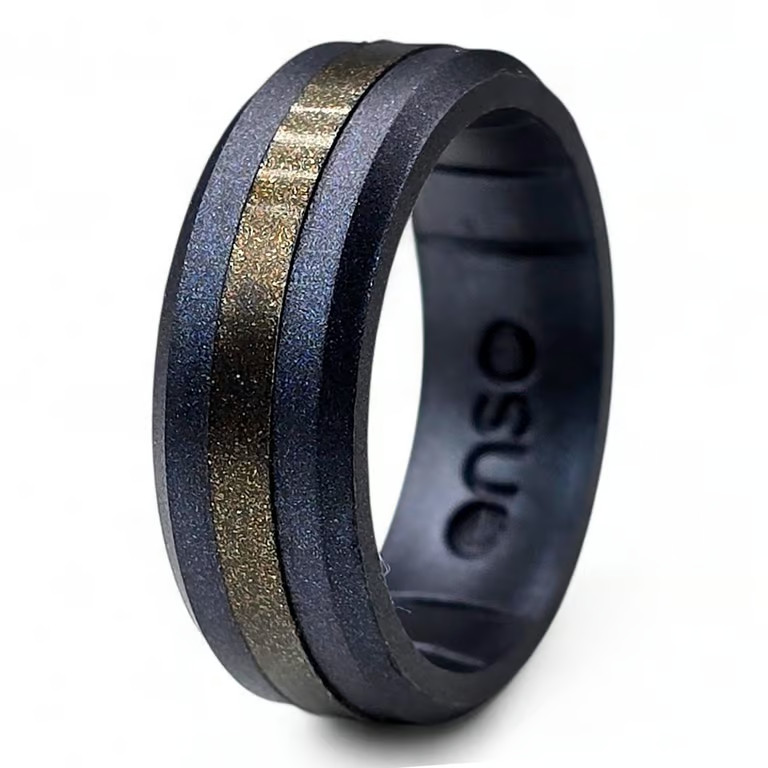 Enso Rings Axis Silicone Ring – Black Pearl/Meteorite Element – Size 11