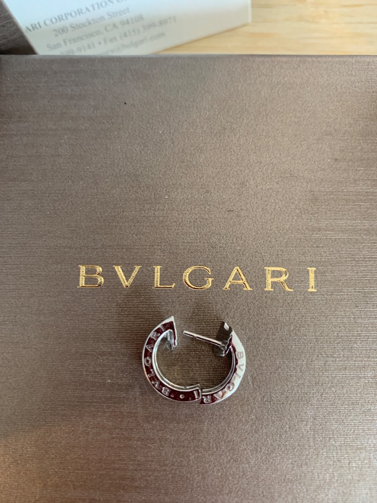 Bvlgari diamond earrings, 18K white gold, .19ct