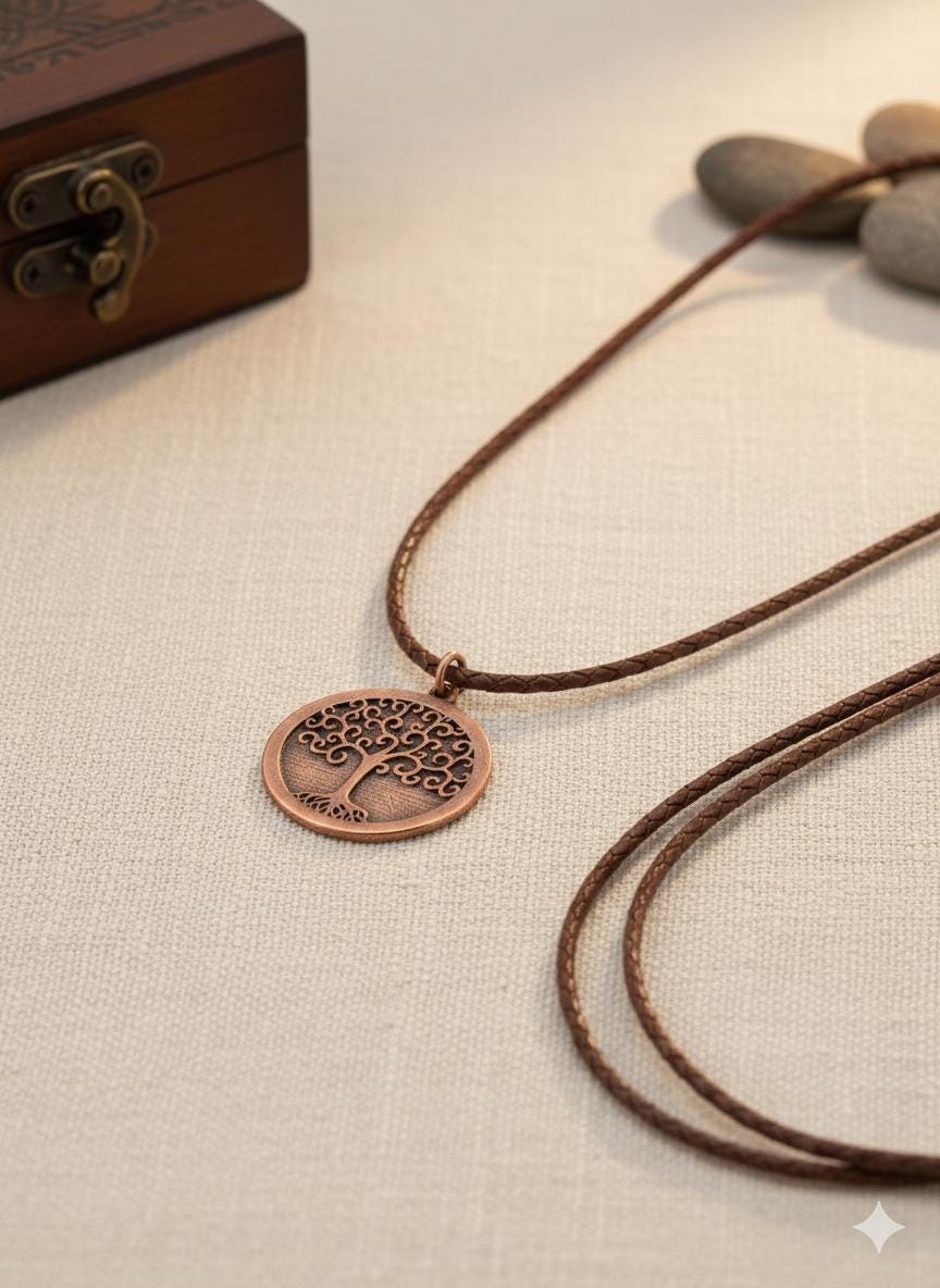 Pure Copper Spiritual Tree of Life Necklace – Handmade Boho Gift