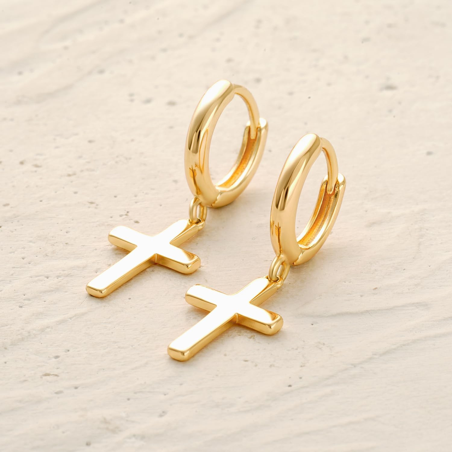Women Earrings Gold Huggie Hoop Dangle Drop 14K Gold Plated Small Simple Hypoall