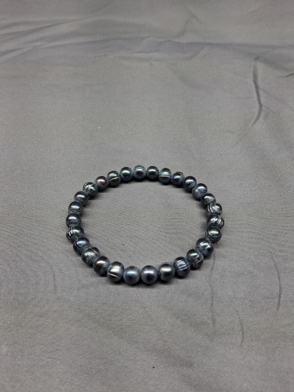 Baroque Pearl Bracelet Jewelry Dark Gray Stretch