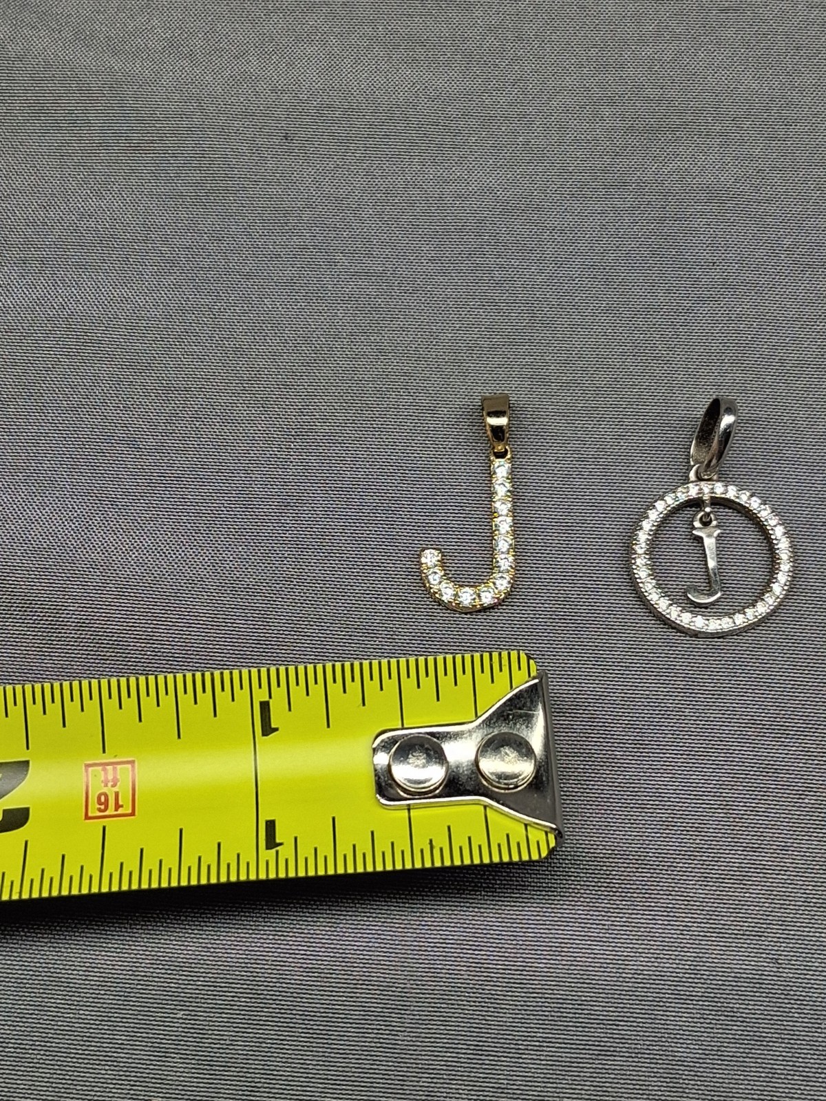 BSI 925 Sterling Silver Letter Iniital “J” W/Clear CZ’s Pendant Lot Of 2