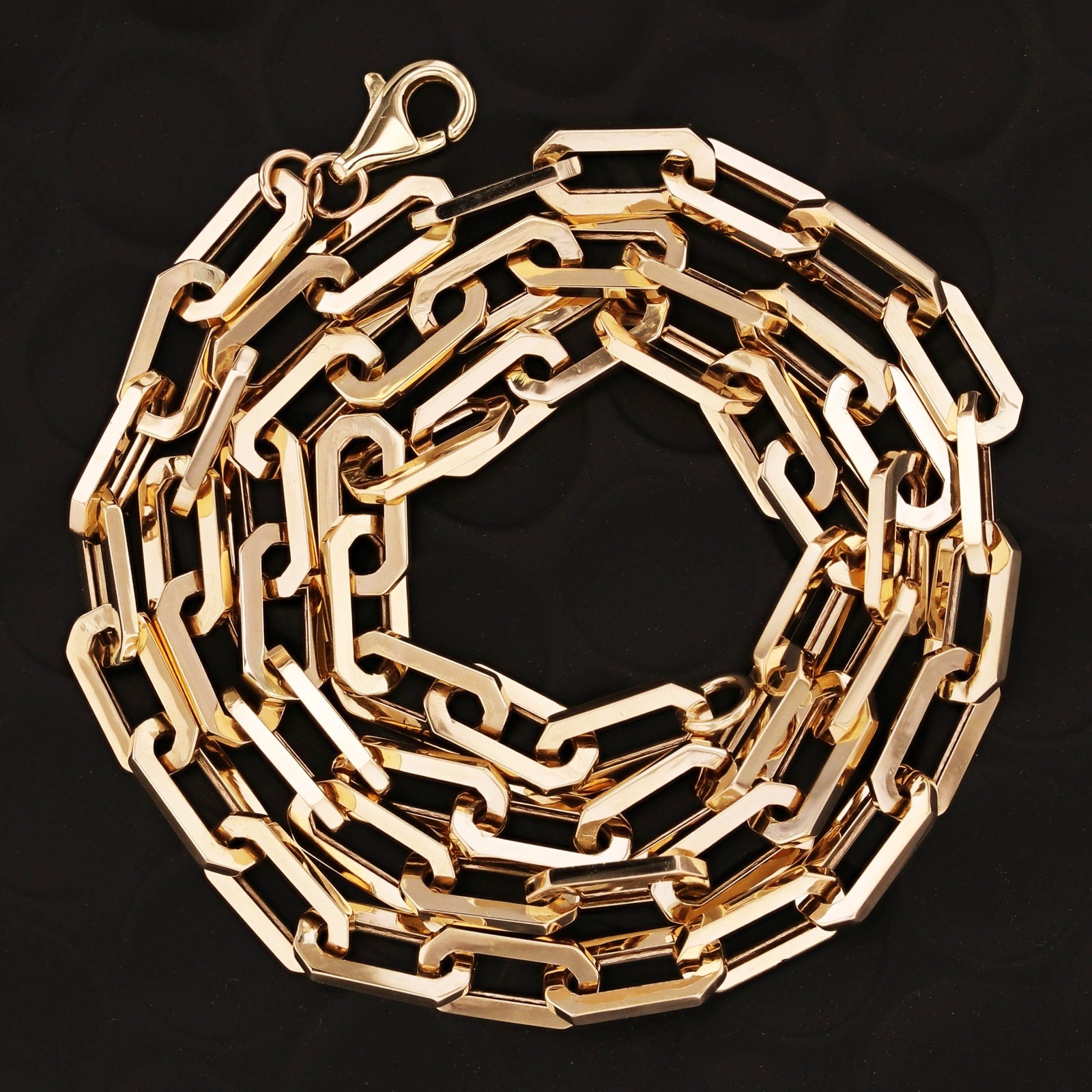 Italian 14k Yellow Gold Paper Clip Link Chain Necklace 20″ 5mm 6.9 grams