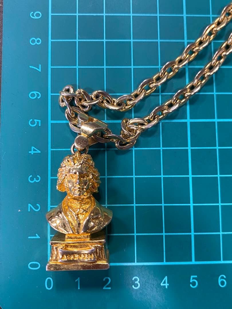 Ambush Beethoven Necklace Gold with Pouch 75〜80cm Used Japan