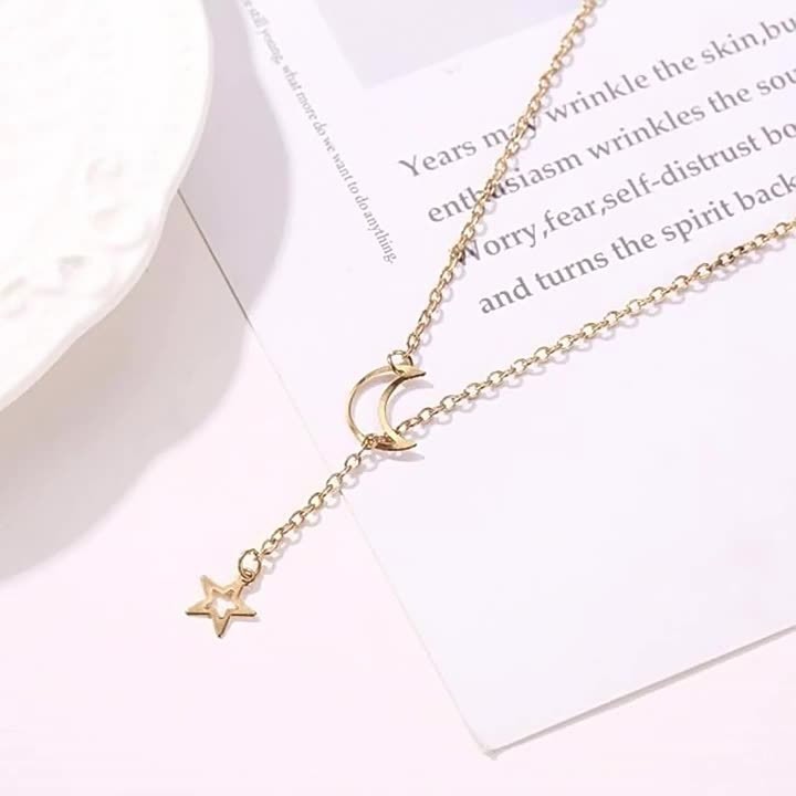 1Pcs Moon Star Choker, Elegant Short Chain for Women, Wholesale Bulk
