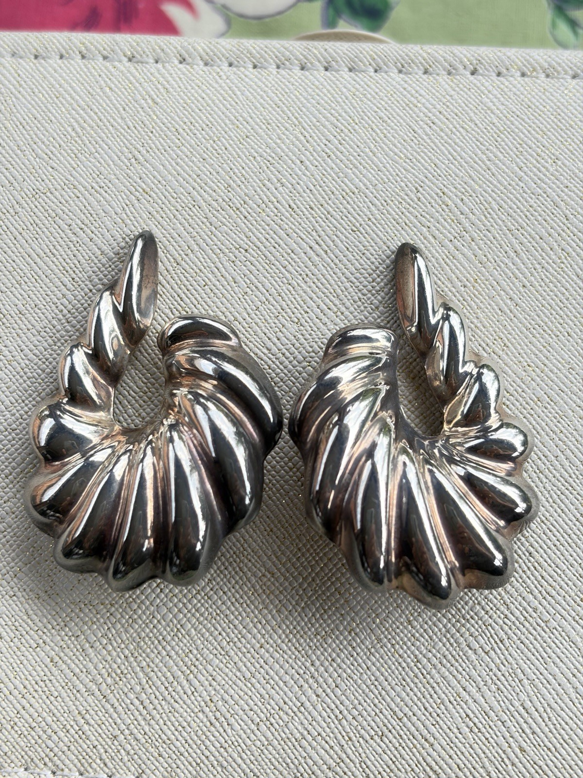 Vintage Taxco Mexico 925 Silver Clip On Earrings Sculptural Nautilus Swirl 23 G
