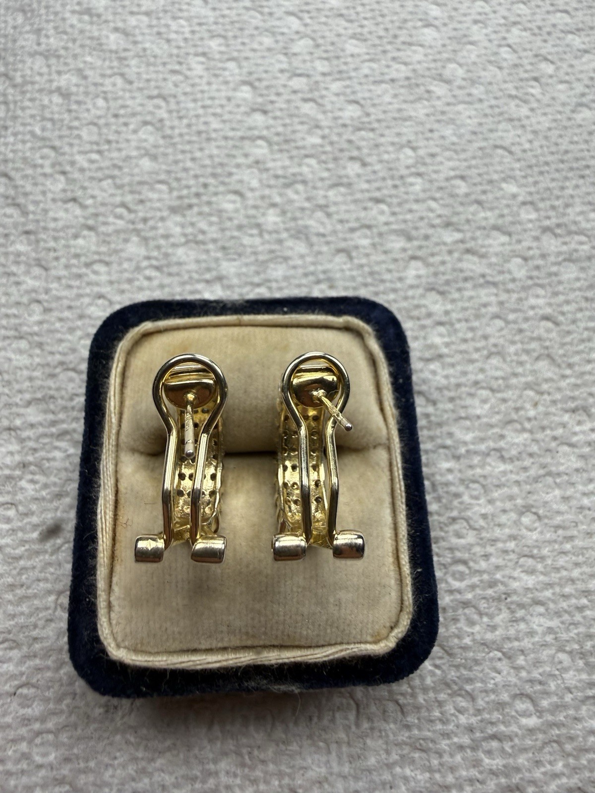 Gold Vermeil/925 Sterling Silver Iced Out Earrings 5.8 Grams CZ Stones