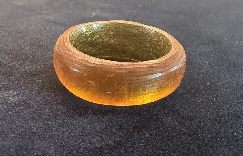 alexis bittar lucite ring Band Orange Stackable 2/3 cm Size 7.5