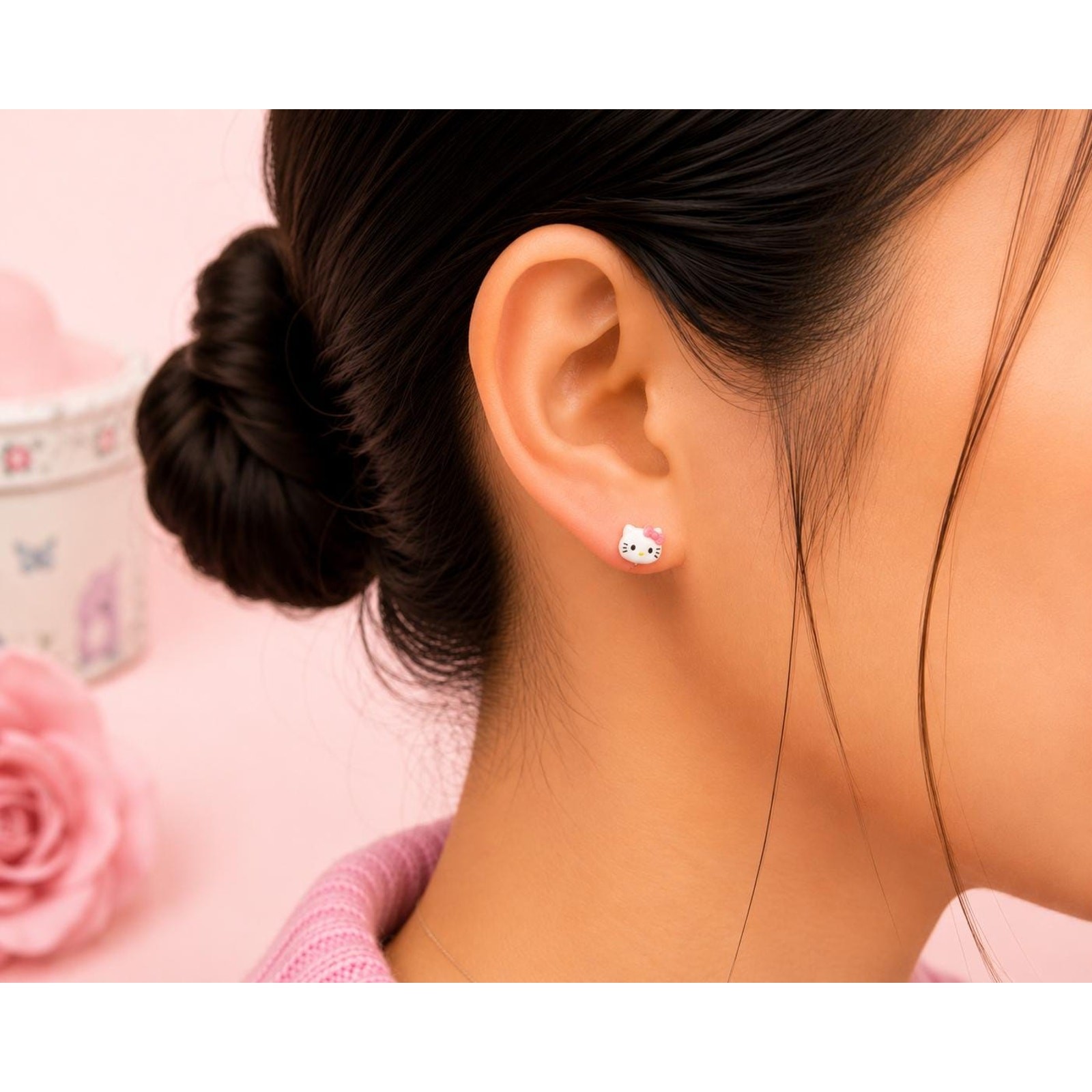 Summer Earrings Set | Hello Kitty Face & Life Preserver Stud Earrings 2 Pair Set