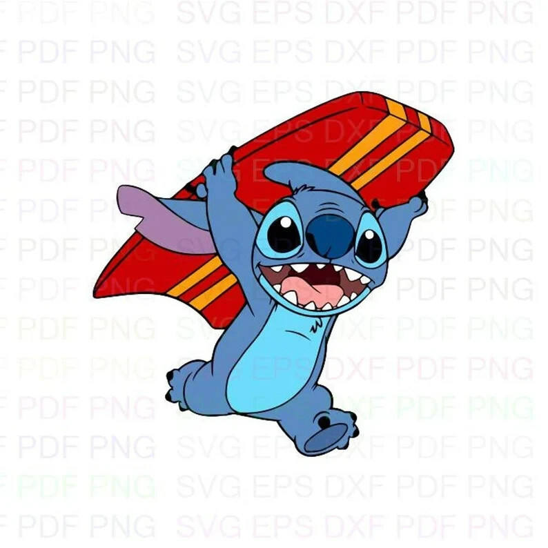 Lilo & Stitch Stitch Carrying His Surfboard Metal/Enamel Approx. 1.5″ x 1″ Pin