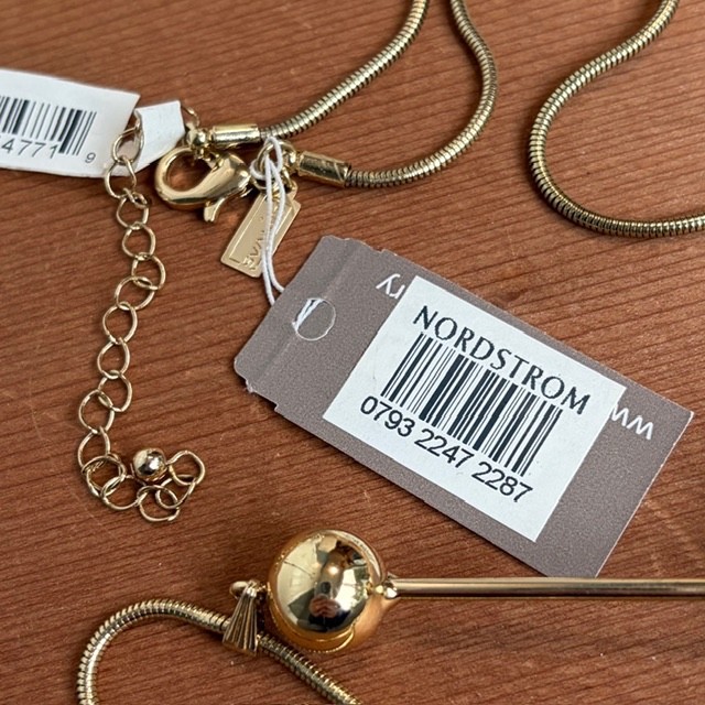 CANVAS Pearl Pendant Necklace Gold Tone Ball Bar NWT Nordstrom