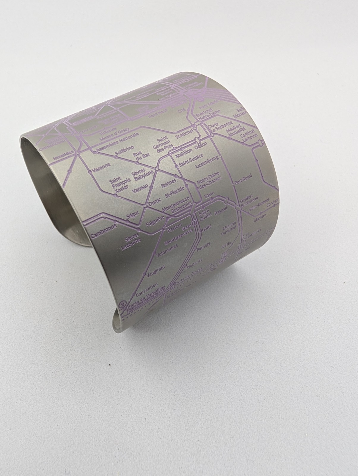 Design Hype Cuff Bracelet Metro Paris Subway Map Stainless Steel Transit