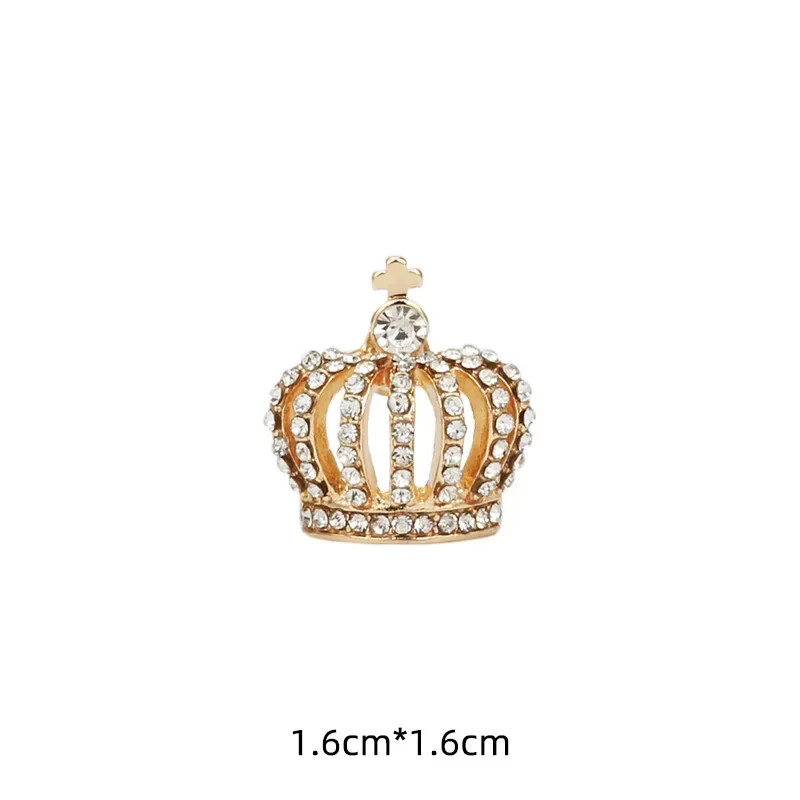 Crystal Crown Lapel Pin Brooch for Men Women Suit Shirt Collar Badge Gift