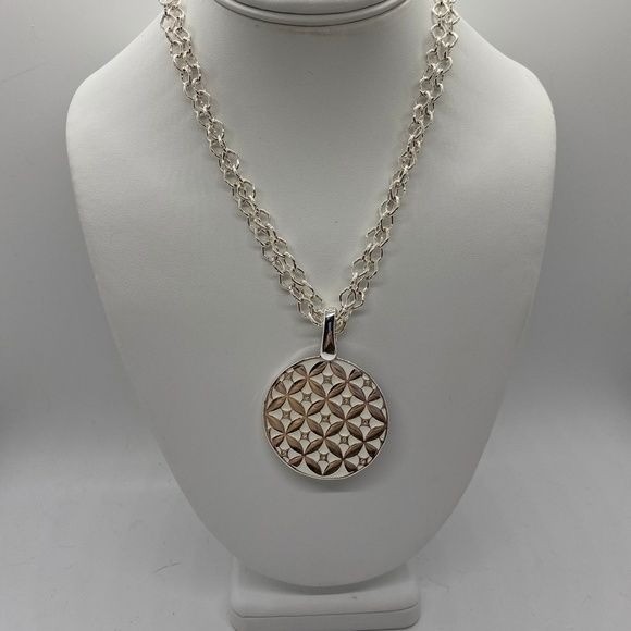Premier Designs Full Circle Reversible Necklace Color Black/Silver 🆕 SHIPS FREE
