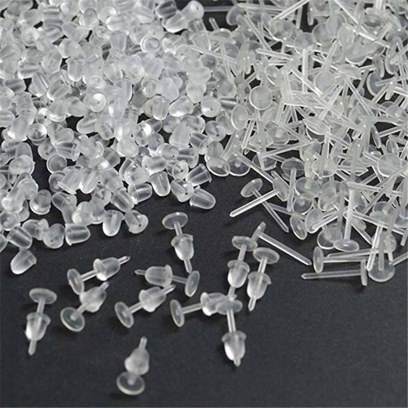 Stud Head Earring Retainers Stud Nose Ear 50Pcs Replacement Ear Clear Flat Stud